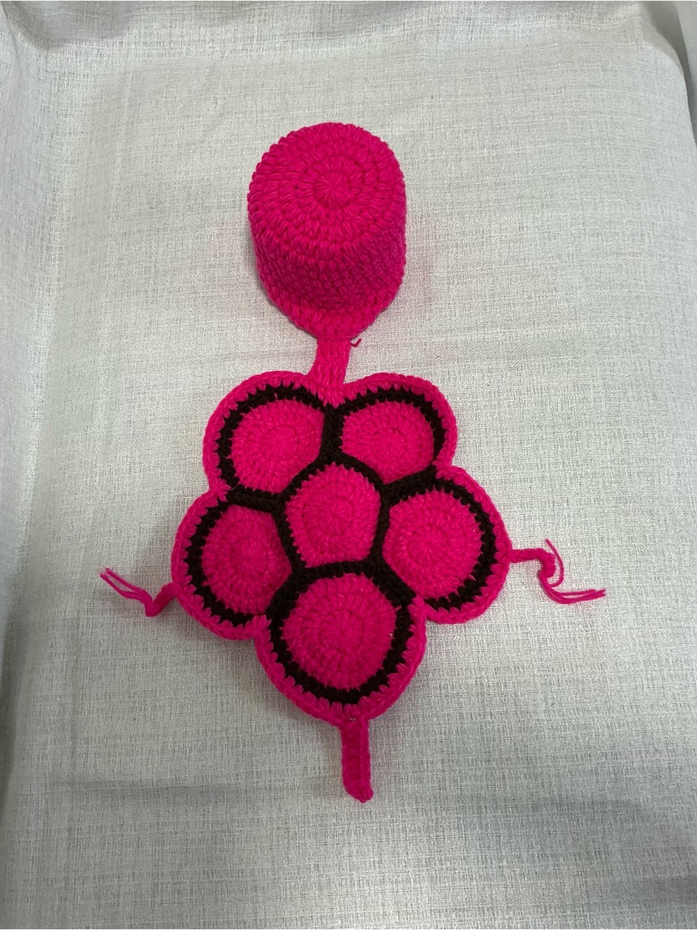 Crochet Baby Sea Turtle Costume Hot Pink Shell and Beanie Hat 0-3 M Handmade